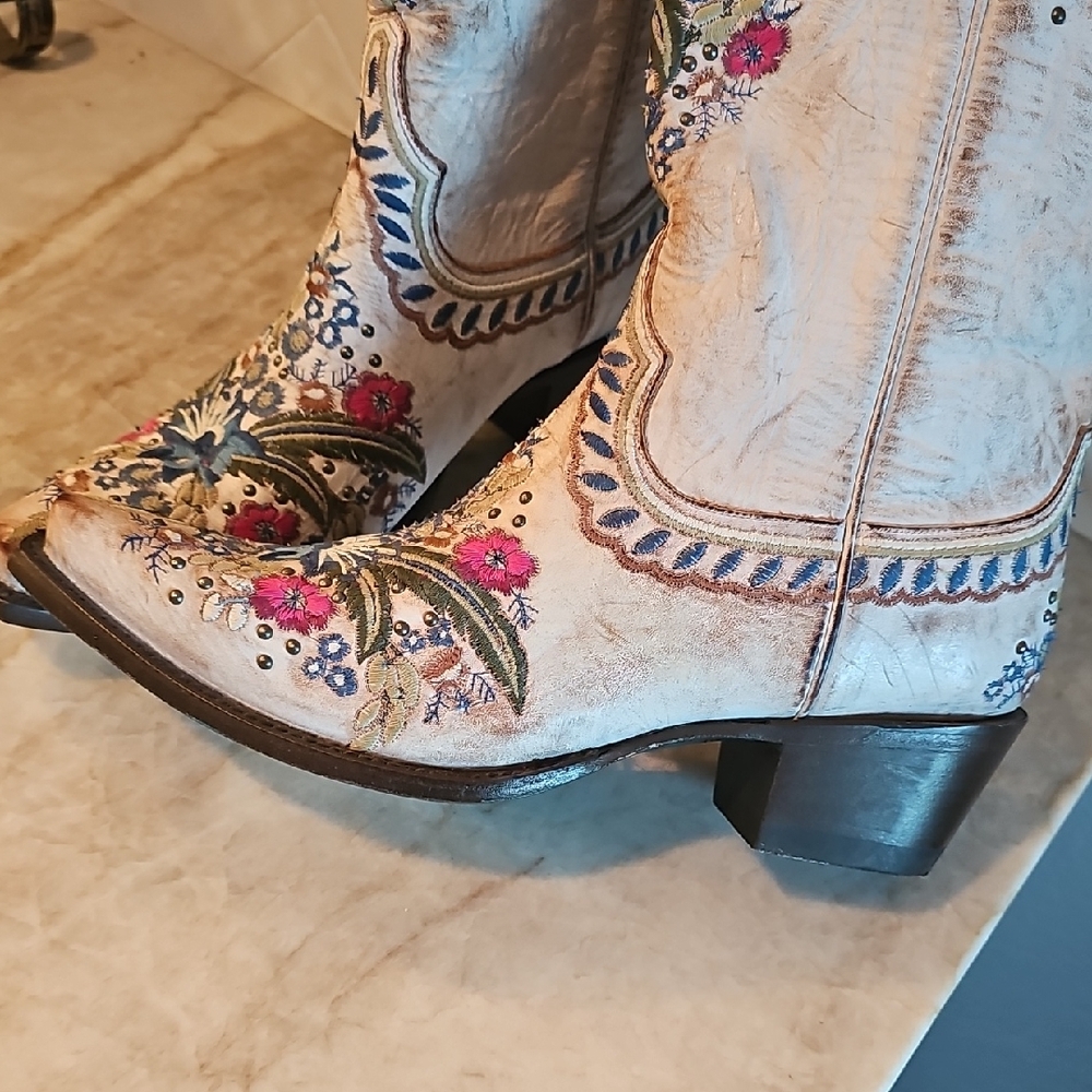 Lane Boots Floral Heeled Womans Boots - Picture 12 of 15